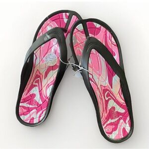 Comfortable Black and Pink Flip-Flops~~Capelli New York~~ Women’s Sz 8~~NWT~~🩷